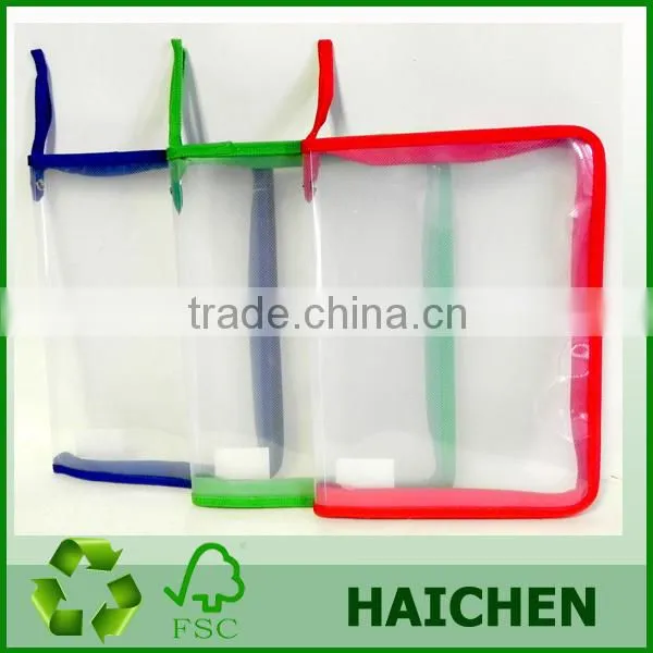 cheap colourful vinyl zipper file bags