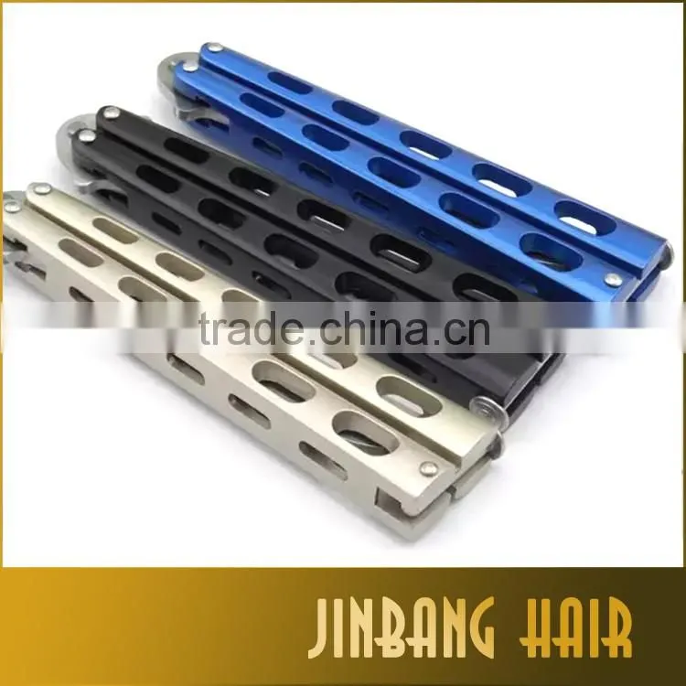 2016 mental practice butterfly balisong trainer salon hair comb butterfly trainer