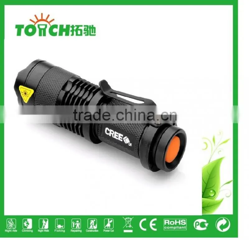 High power flashlight 3w XPE led flashlights zoomable 3 modes for AA/14500 battery waterproof flashlight