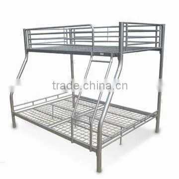 silver grey powder painting triple bunk bed metal tube