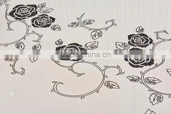 powder paiting white color dinner set for 6 people /tempered glass dining table 6 chairs set