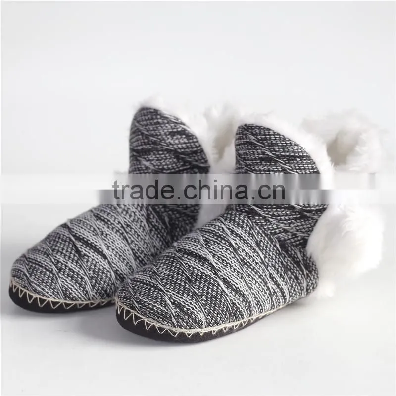Ladies knit slipper boot