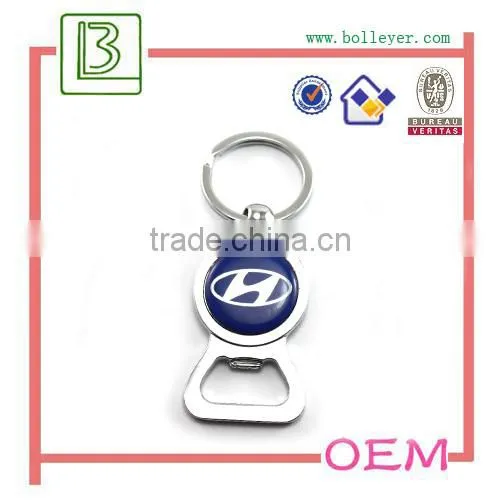 Promotional full colour logo sticker epoxy dome beer bottle opener keychain