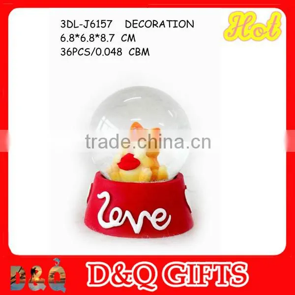 Acylic liquid snow globe 3D poly liquid snow globe