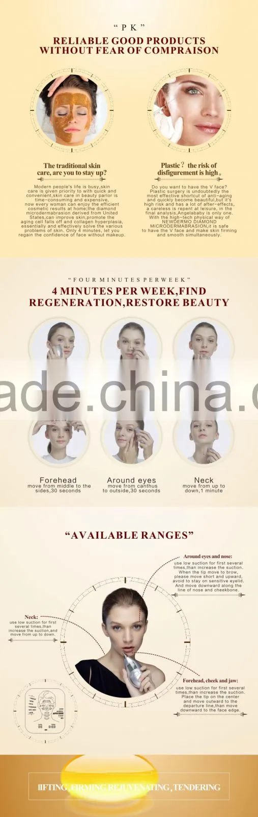 NEWDERMO PORTABLE home microdermabrasion machine skin care tool V face and face lifting skin rejuvenation machine