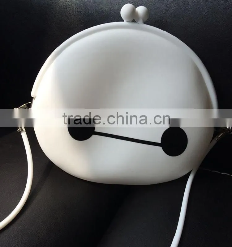 2015 hot baymax silicone shoulder bag with silicone chain