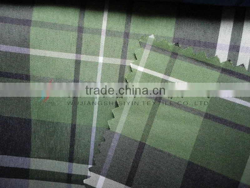 100%polyester plaid yarn dyed green fabric for shirt