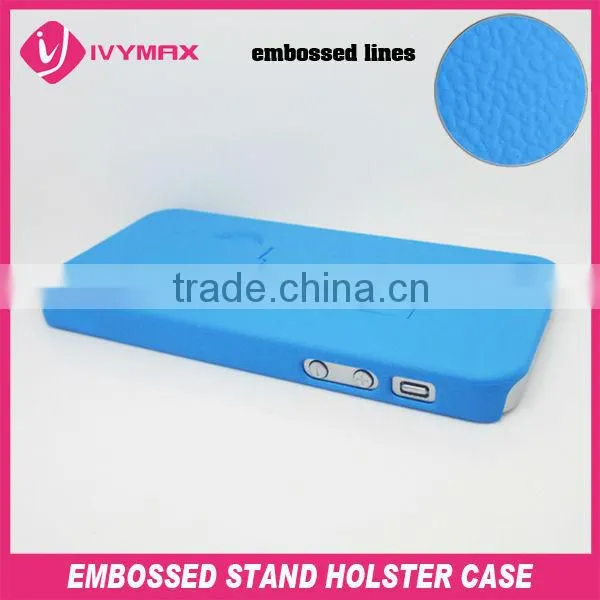 newest embossed kickstand hard case for iphone 5 crystal case