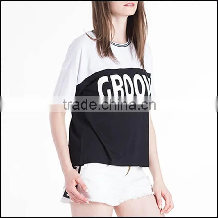 Wholesale womens Round Neck Custom Screen Printed Tshirts