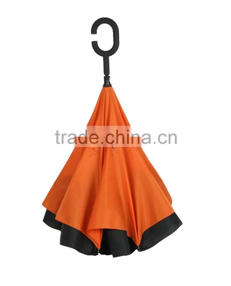 Inside Out Inverted Upside Down Double layers Windproof Umbrella