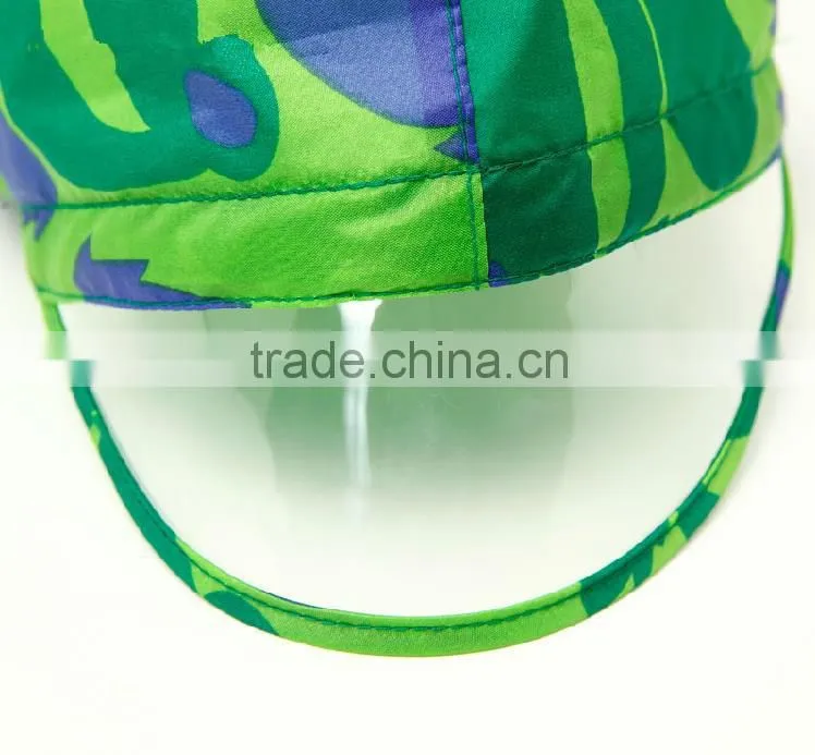 fashion student long green transparent brim raincoat with backpack place