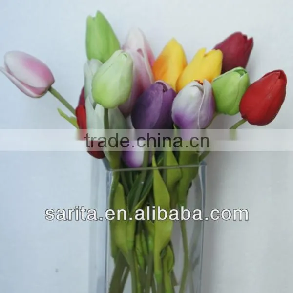 new design perfect green colors real touch artificial tulip