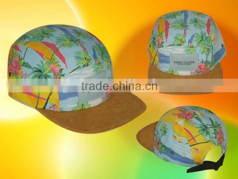 2016 hawaii stylish 100% cotton custom 5 panel hats