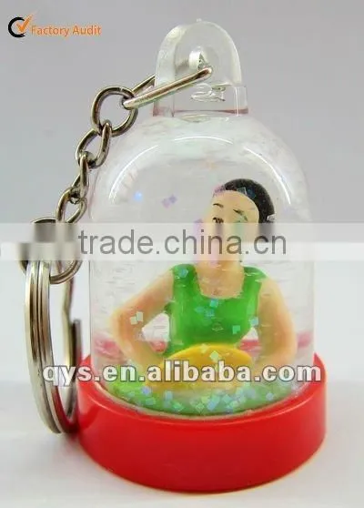 Spanish Woman Keychain, Acrylic Liquid Key Chain
