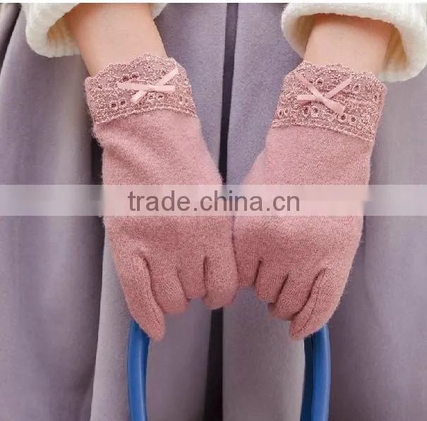 New Hot Winter Lady Warm Camer Color Wool Gloves Touch Screen Gloves