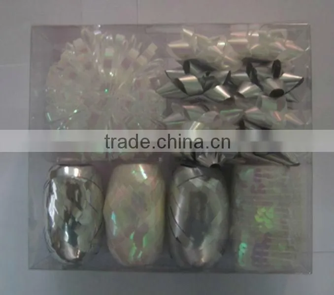 HOT SALE 12PCS Gold/ Silver/ Red/ Green Glitter Pom Pom Ball Gift Ribbon Bows Pack