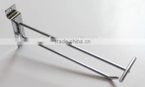 Chrome slatwall display hook with price tag