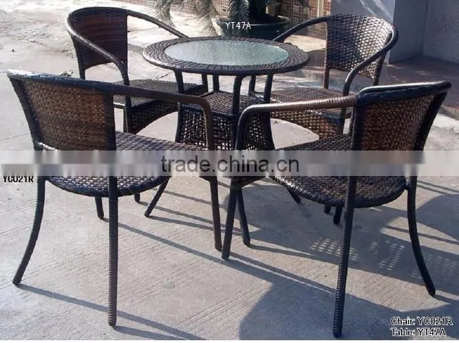 outdoor furniture elegant handmade rattan chairs table patio coffee garden set YC021R YT47A