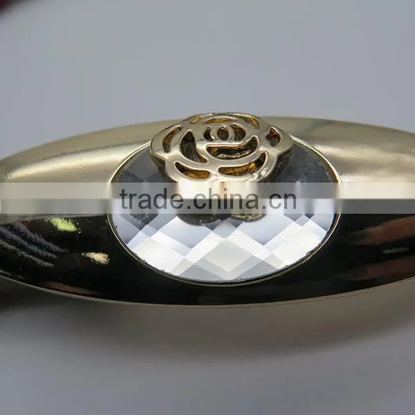 Fashionable skinny belt with flower glass for women