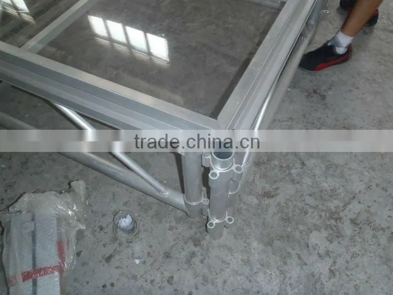 Aluminum stage with enhance legs for special purpose