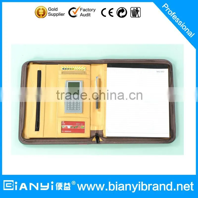sample catalogue folder/good quality catalogue leather file folder / a4 leather product catalogue folder factory price