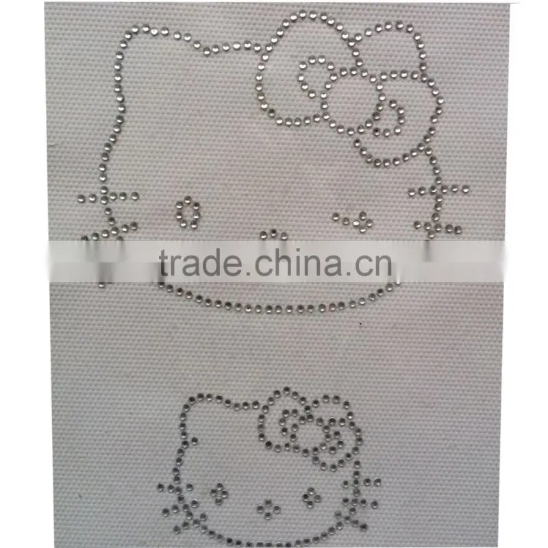 factory direct high quality environmental crystal lovely cat rhinestone transfer rhinestone motif