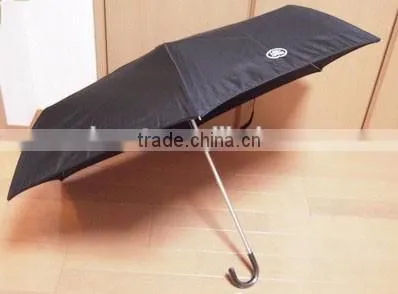 Aluminium Cheap Advertising 3 Folding Black Promotion Umbrella
