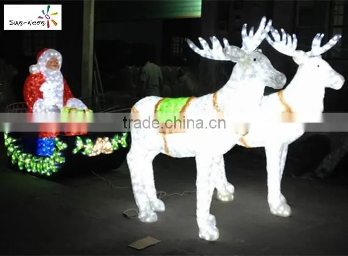 Christmas moose car santa in car christmas decoration santa sleigh decoration light christmas light with santa and reindeer