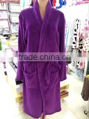 2016 various styles cheap coral fleece bathrobe made in china