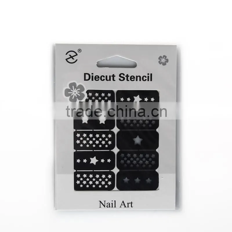 heart to feel private label hollow stencil nail sticker for girls