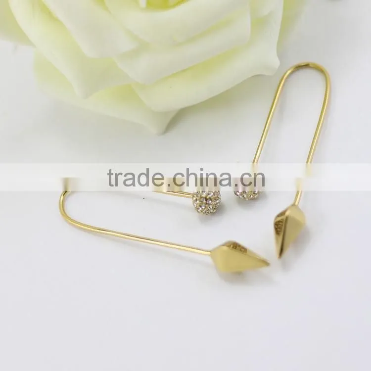 Kingman shiny gold making self piercing tragus earrings