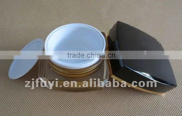 Square Shaped Acrylic Cream Jar and Cosmetic Lotion Bottle with Pump