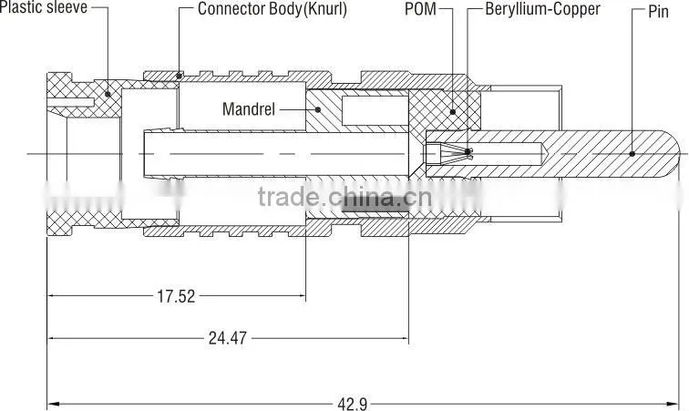 Compression male rca connector,rg59 rg6 rca to coax