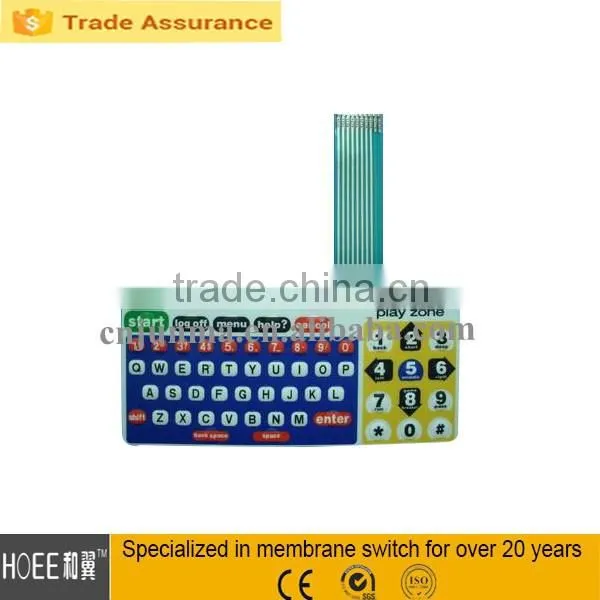 customized high quality membrane switch technology with 3M adhesive