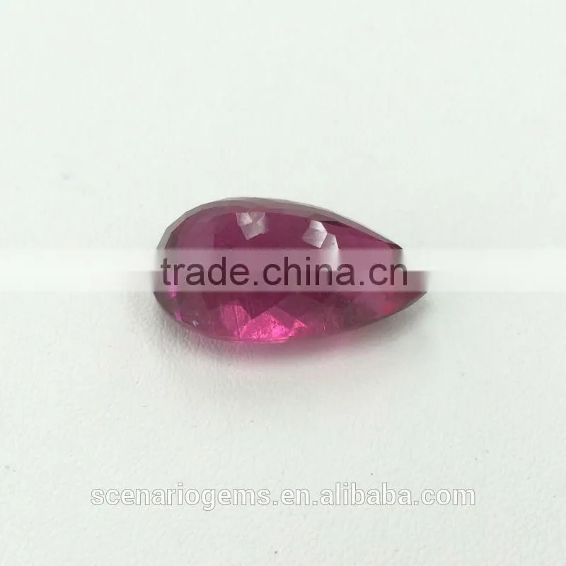 #7CEMZZ Natural Pink Tourmaline Pear Faceted Loose Gemstone Rubellite