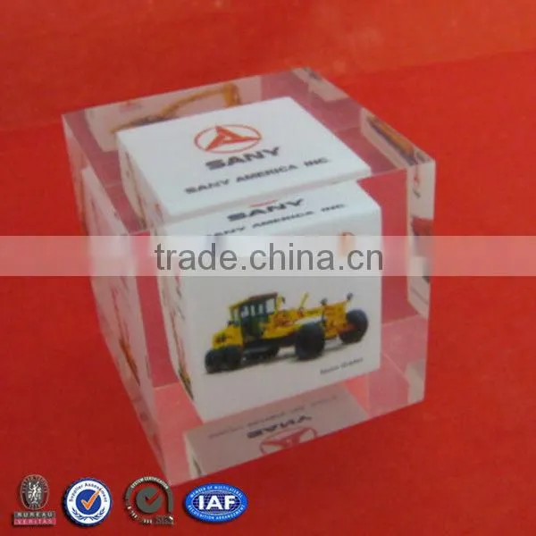 Acryl Transparent Barrel Shape Paperweight With Oil Drop