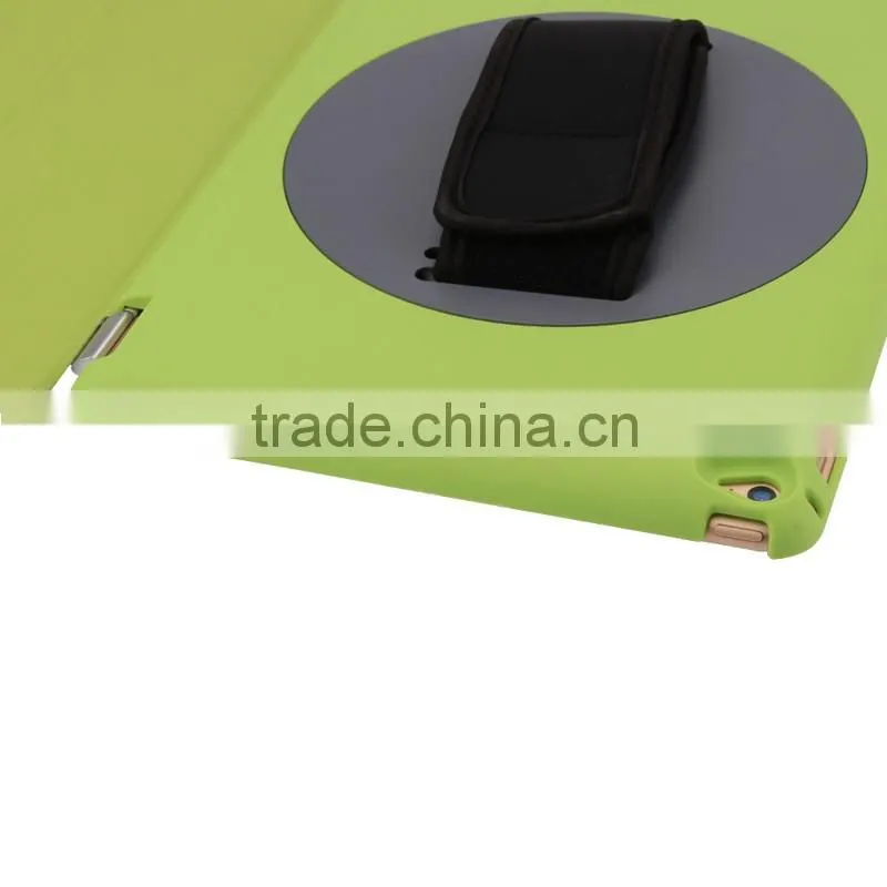 Special design 360 rotating handheld PU cover for ipad air 2 case