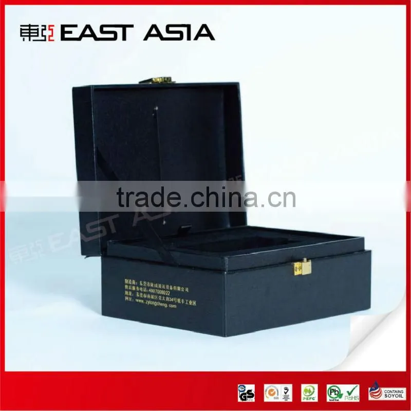 Black Fancy Paper Boxes with Metal Button Closure