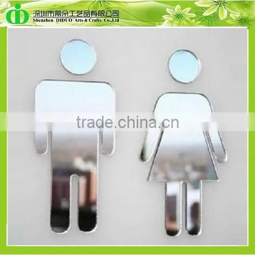 DDB-0132 Trade Assurance Mirror Acrylic Toilet Sign With Tape
