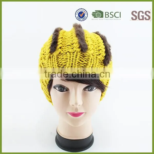 knitting pattern hat crochet striped knitted beanie /beanie hat with string