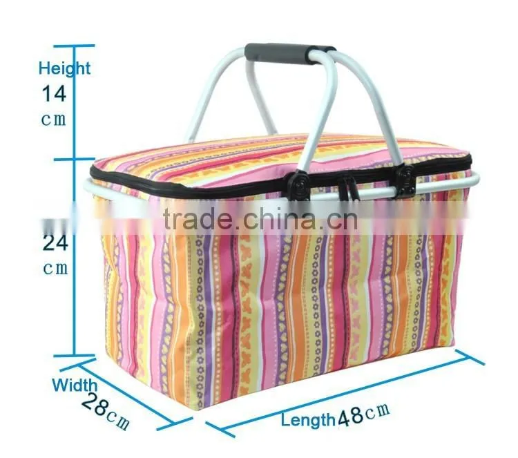 Insulated collapsible picnic cooler bag