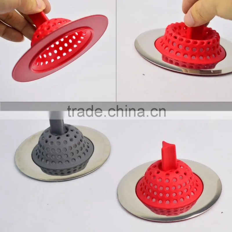 Eco-friendly stainless steel and silicone sink drain stopper