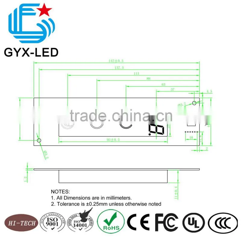 user friendly yellow color air conditioner custom user interface display