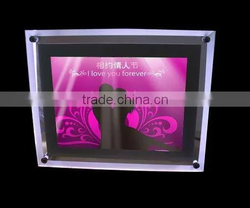 LED crystal slim light box, frameless led light box, slim crystal light box
