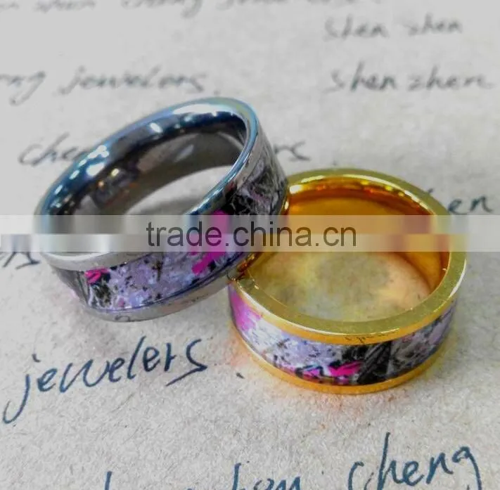 New year product titanium camo rings for unisex