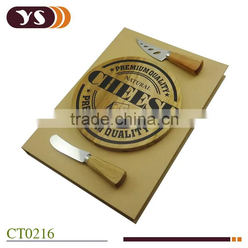 2pcs cheese knife and cheese board in book box