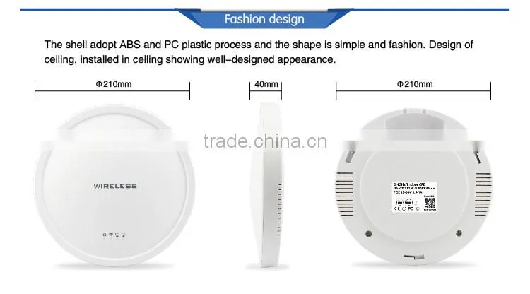 High Power 300Mbps Ceiling AP WiFi Router Wireless Access Point Router Ceiling Mount PoE and VLAN