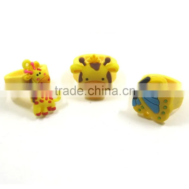Cartoon Cute Custom Shaped Wholesale Soft PVC Finger Rings