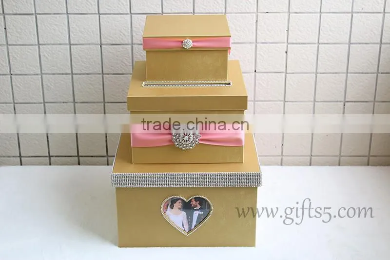 Excellent wedding keepsake box large wedding gift card box with photo frame