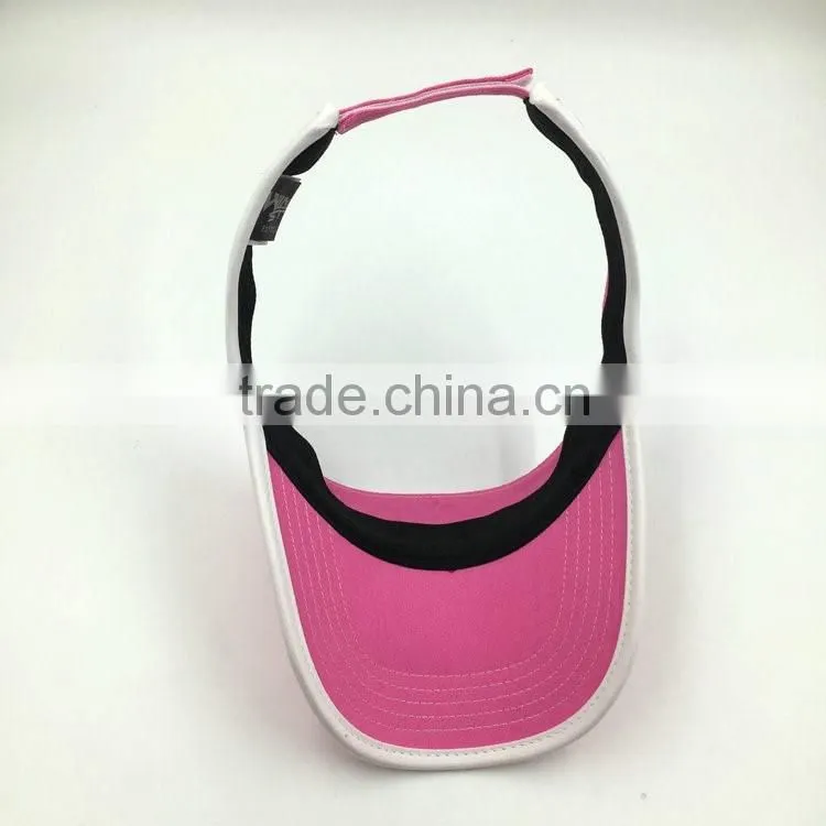 100% cotton twill 3D embroidery sun visor hats ladies